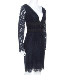 NWT Diane Von Furstenberg DVF Dark Blue Viera lace dress (10)